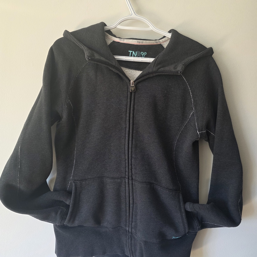TNA Dark Gray Zip-Up Hoodie